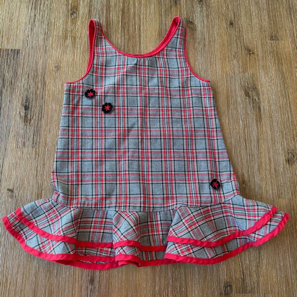 Vintage Plaid Baby Jumper Dress size 18 months